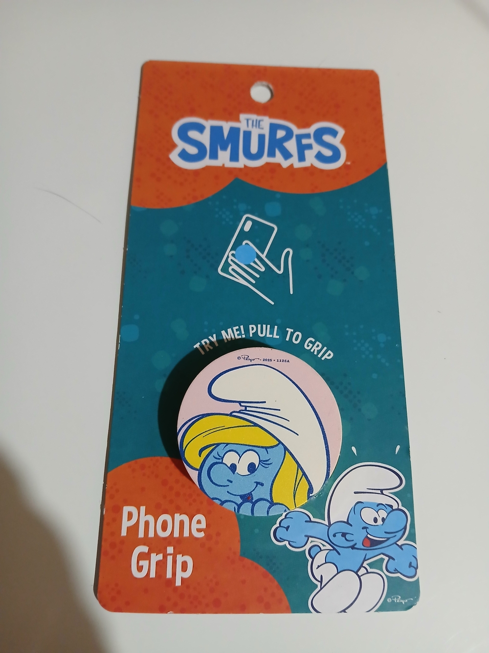 Smurfs Phone Grip - Blue & Pink Character Smurfette Pop Socket